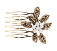 Homoyoyo Vintage Leaf Pattern Hair Side Comb for Women Elegant Bridal Hair Accessories Alloy Material Wedding Headwear for Ladies and Fashion Lovers