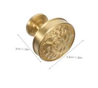 Homoyoyo Vintage Lotus Brass Drawer Knobs Antique Floral Cabinet Handles for Dressers Wardrobes Kitchen Furniture Decorative Hardware with Smooth Polished Finish and Ergonomic Grip