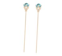 Homoyoyo Vintage Metal Tassel Hair Sticks for Women Chinese Style Hairpins for Elegant Updos and Casual Braids Blue Decorative Hair Accessories with Charm