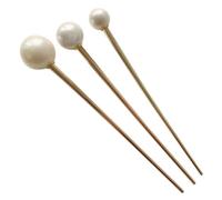Homoyoyo Vintage Pearl Hair Chopsticks Set 3 Pcs, Elegant Alloy and Abs Hairpins for Comfortable Multifunctional Styling, Suitable for School and Banquet Use Random Color