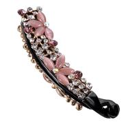 Homoyoyo Vintage Rhinestone Banana Clip for Women Lightweight Hair Catch Clip with Rounded Edges for Parties and Daily Wear Hair Accessory for All Occasions