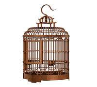 Homoyoyo Vintage round Plastic Bird Cage with Spacious Design and Chic Appearance, Portable Travel Carrier for Cockatiels and Parakeets during Outdoor Activities and Breeding