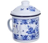 Homoyoyo Vintage Style Enamel Drinking Mug 700ml for Coffee and Water | Heat Resistant Handle, Suspendable Drying Loop, Simple Retro Look, Bright Smooth Finish, Travel Picnic Use