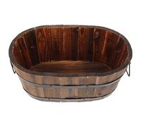 Homoyoyo Vintage Wooden Barrel Planter Pot for Vegetable Growing Outdoor Garden Wooden Flowerpot with Anti-corrosion Solid Wood for Balcony Patio Multipurpose Rustic Gardening Accessory
