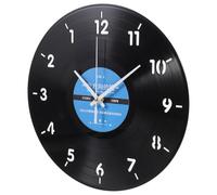 Homoyoyo Vinyl Records Shaped Wall Clock Backwards Running Silent Low Noise Home Decoration Space-saving Vintage Style with Material for Living Bedroom Office