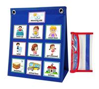 Homoyoyo Visual Schedule Chart for Kids and Children with Polyester and Felt Material, Daily Routine Chart to Develop Routines and Habits, Reward Good Behavior, for DIY Use at Home