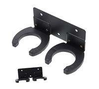 Homoyoyo Wall Mounted Mic Holder Double Hook Wireless Microphone Rack Wear Resistant Compact Mic Accessories Stand Space Saving Microphone Wall Mount Holder for Ktv and Home Studio
