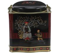 Homoyoyo Wave-shaped Square Tinplate Canister with Lid 105x105x110mm Vintage Metal Candy and Biscuit Storage Box Airtight Tea and Coffee Decorative Tin Container for Kitchen Use