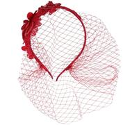 Homoyoyo Wedding Veil Fascinator Mesh Headband Elegant Lace Polyester Fine Workmanship Eye-catching Womens Fascinator Hat Bride Wedding 7.86x1.97x0.39in Mesh Veil Floral Lace