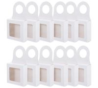 Homoyoyo Wine Easy 25pcs Window White Gift Bottle with Boxes Paper Foldable Hanging Handle to Carry, Practical for Many Occasions and Outdoor Travel
