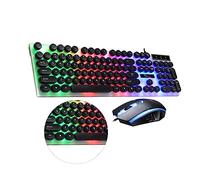 Homoyoyo Wired USB Computer Keyboard Mouse Combo with Backlight and Mechanical Feel, Black Plastic Material, Easy to Carry, for Travel and Outdoor Use