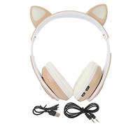 Homoyoyo Wireless LED Cat Ear Headphones Headset with Hifi Sound and Physical Controls for Office Home Use