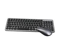 Homoyoyo Wireless Silent Keyboard and Mouse Ultra-thin Ergonomic Design for Office and Home Use Cordless Batteries Not Included