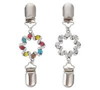 Homoyoyo Women's 2-Piece Vintage Sweater Shawl Clips Set - Bling Diamond Decorative Cardigan Collar Chains for Formal Dresses Elegant Accessories for Ladies' Sweaters and Shawls