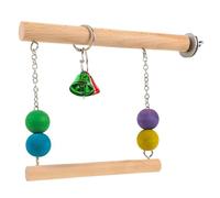 Homoyoyo Wood Parrot Swing Toy Bird Perch Screw on Design Bird Stand for Train for Cages Practical Training