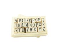 Homoyoyo Wooden ABC Stamps Alphabet Stamp Set 26 Pieces Wood Mounted Rubber for DIY Crafts Scrapbooking Diary Cards Handmade Decoration