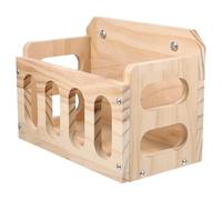 Homoyoyo Wooden Bunny Feeder Hamster Rack Feeder for Bunny Khaki Wood Material Minimizes Waste Holds Food Clean and Tidy Suitable for Pet Cage Rabbit and Chinchilla