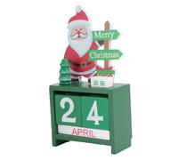 Homoyoyo Wooden Christmas Countdown Calendar - Decorative Stereoscopic Ornaments for Home & Office - Festive Countdown Blocks to Celebrate The Holiday Season