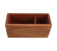 Homoyoyo Wooden Desk Organizer Box for Office Supplies, Brown Rectangular | Open Design, Easy Access and Space Saving Storage, Modern Vintage Style, 7.9x3.8x3.2 Inches