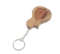Homoyoyo Wooden Guitar Pick Keychain with Pick Storage Holder, 2pcs Set Including Decorative Plectrum and Container, Compact Music Accessory for Guitarists and Travel
