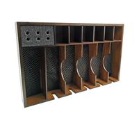 Homoyoyo Wooden Hair Clipper Holder Rational Grid Design, Practical Hairdressing Tools Storage Box for Salon Use, Super Large Capacity Electric Scissors Rack, Hair Salon Accessory