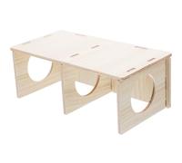 Homoyoyo Wooden Hamster Things Hideout with Two Rooms and See-through Design, Private Space Easy to Clean Hamster Cabin Suitable for Guinea Pigs and Rabbits in Summer and Winter