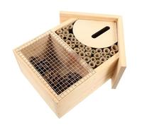 Homoyoyo Wooden Hanging Bee House for Garden Pollinators Natural Shelter for Bees and Insects Hang Wooden Beehive for Outdoor Gardens