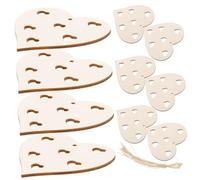 Homoyoyo Wooden Heart Embellishments with Rope Unfinished Wood Chips for DIY Crafts Romantic Valentines Decorations Anniversary Hanging Hearts Party Ornaments