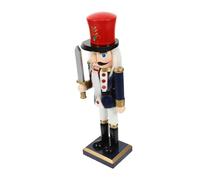 Homoyoyo Wooden Nutcracker Figure Christmas Desktop Decoration Hand Painted Xmas Ornament Festive Holiday Home Holiday Cheer