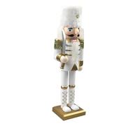 Homoyoyo Wooden Nutcracker Soldier Ornament Christmas Decoration Figure Xmas Nutcracker for Shelf Tabletop Decor Charming