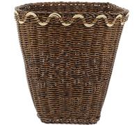 Homoyoyo Woven Trash Can Waste Basket for Kitchen and Living Room, Multi-purpose Abs Garbage Bin with Stylish Design and Easy to Move, for Office and Home Use