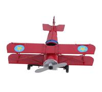 Homoyoyo Wrought Iron Biplane Model Vintage Aircraft Decoration for Home Decor Unique Red Metal Airplane Figurine for Retro Style Enthusiasts