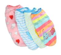 Homoyoyo XXS Puppy Fleece Jumpers - 4Pcs Soft Dog Sweaters for Small Pets - Ideal for Chihuahuas Miniature Dachshunds & Kittens Outfits for Cold Weather