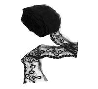 Homoyoyo Yards Black Musical Symbol Lace Trim for Wedding Dress Embroidery Border Creative Flower Design Fine Texture Versatile Sewing and Craft Material