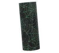 Homoyoyo Yards Halloween Organza Mesh Ribbon Spider Web Fabric for DIY Crafts Spooky Black and Green Gauze Decoration for Doors Windows and Party Accents
