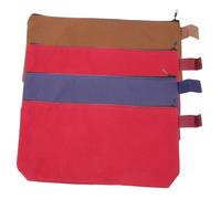 Homoyoyo Zippered Canvas Pen Bag Set of 4 25cm x 13cm x 5cm Large Capacity Pencil Pouches for Students Makeup and Stationery Storage Dark Red Brown and Royal Blue