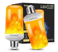 Hompavo - Flame Shaped LED Light Bulbs, 4 Flicker Modes, Direction Change Mode, E26/E27 Sockets, Indoor Outdoor for Halloween Party, Christmas at Home, 2 Pack, White