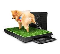 Hompet Dog Toilet Indoor Puppy Training Pad, Dog Potty Pet Training Grass Mat, Removable Waste Tray For Easier Clean Up, Non-toxic Artificial Turf, (76×51 cm)
