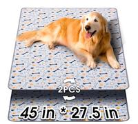 Hompet Washable Pee Pads for Dogs, 45"x27.5", 2-Pack Thick Heavy Absorbency Reusable Pee Pads Prevent Leakage Non-Slip, Pet Training Pads for Puppy Playpen, Crate, Potty, Floor, Bed, Sofa