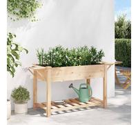 Hompiper Elevated Plant Box with Storage Shelf 23.23x61.02x30.12in Solid Wood Raised Garden Bed for Backyard Patio Balcony Suitable for planting flowers and herbaceous plants ZSSAB-UK42006575UK