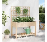 Hompiper Planter with Climbing Rack Shelf Rectangular Wooden Raised Plant Box for Vegetable Flower 115x60.5x153cm Suitable for planting flowers and herbaceous plants ZSSAB-UK42006571UK