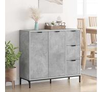 Hompiper Sideboard Cabinet, Tableside Storage Cabinet with Black Bar Handles, 89.5 x 33 x 82 cm, Engineered Wood, Modern Minimalist Design for Dining Room Kitchen Living Room ZSSAB-UK883457UK