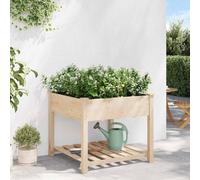 Hompiper Wood Plant Box Stand with Legs Storage Shelf 90x90x76cm Solid Wood Elevated Garden Bed for Backyard Patio Balcony Suitable for planting flowers and herbaceous plants ZSSAB-UK42006578UK
