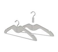HOMPLEMENT Space-Saving Hangers - 20 Pieces - with Adjustable Hook - Coat Rack - Made in Italy - Wardrobe Hangers - Space-Saving Wardrobe Organizer - Coat Rack (20 Pieces, Grey)