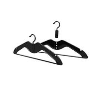 HOMPLEMENT Space-Saving Hangers - 20 Pieces - with Adjustable Hook - Coat Rack - Made in Italy - Wardrobe Organizer - Coat Rack (Black)