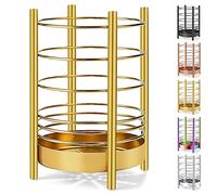 HOMQUEN Gold Kitchen Utensil Holder for Kitchen Counter, Stainless Steel Utensil Vessels, Titanium Coating, Cooking Utensil Holder, Easy Cleaning (Gold/7.4 x 5.2 inches)