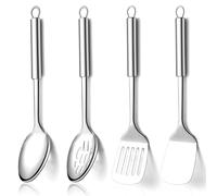 Homquen Kitchen Utensils Set 4 Pieces, Stainless Steel Kitchen Utensil Set, Spatula Set for Kitchen Utensils, Kitchen Ladles, Kitchen Gadgets Accessories Essential for Home