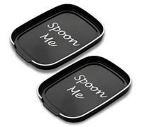 Homquen Spoon Rest, Spoon Holder for Stove Top, Plastic Kitchen Spoon Rest for Kitchen Counter, Spatula Holder, Kitchen Gadget Holder for Ladles, Tongs, Cooking Spatula, 14.5x11cm (Black)