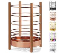 HOMQUEN Stainless Steel Utensil Jars, Utensil Storage Basket Organizer With Copper Titanium Coating, Kitchen Utensils Holder, Easy Clean (Rose Gold/7.4''x5.2'')