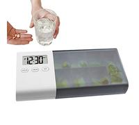 HOMRAA Electronic Pill Dispenser, Portable Automatic Pill Dispenser for Elderly With Alarm USB, Pill Box Organizer Dustproof 7 Compartments Scintillation Vibration Alarm Warning LCD Display